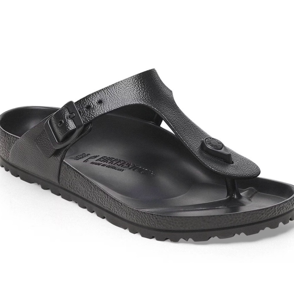 Women’s Birkenstock Black Gizeh Essentials Eva  Sandals, size 37.